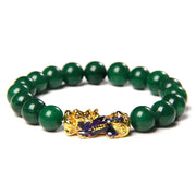 Fashion Pixiu Dry Green Sand Gold Jade Bracelet – Stylish Gifts — 5