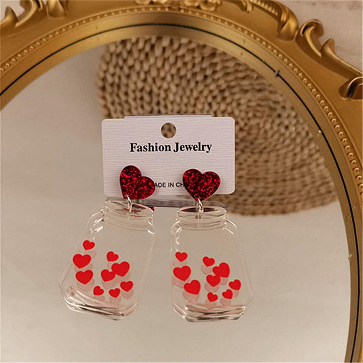 Acrylic Transparent Bottle Earrings Love – Gifts for Couples — 1