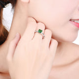 925 Sterling Silver Ring Main Stone Green Zirconium – Everyday Gifts — 1