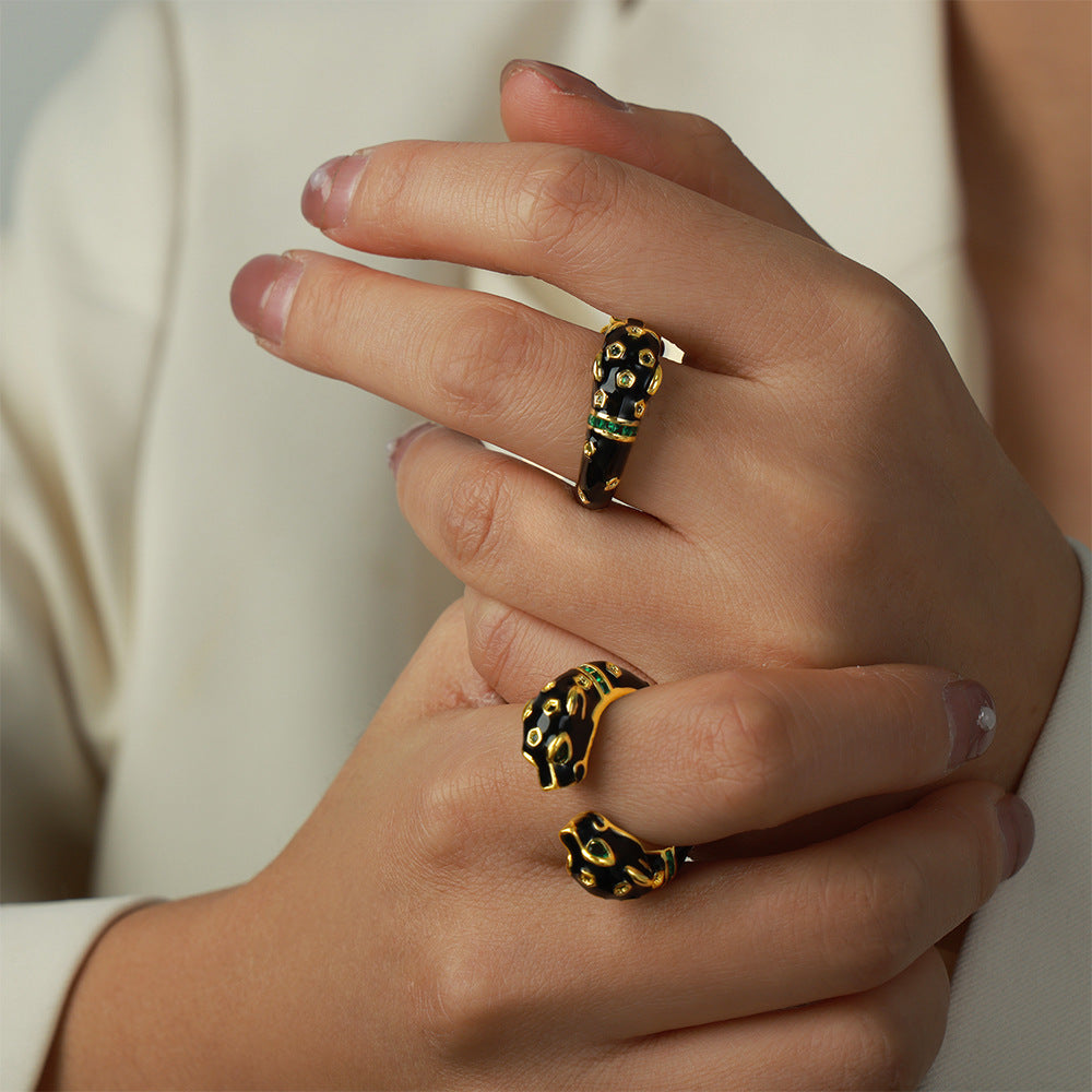 Women's Fashion Colored Glaze Cheetah Ring – Stylish Gifts — 1