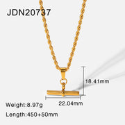 Punk Hip Hop 18K Gold Stainless Steel T Bar – Jewelry Gift Ideas — 11