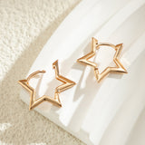 Geometric Titanium Steel Star Ear Studs – Holiday Gift Ideas — 4