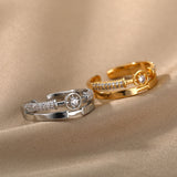 Letter V Open-end Zircon Ring Double Layer – Gift Ideas — 1