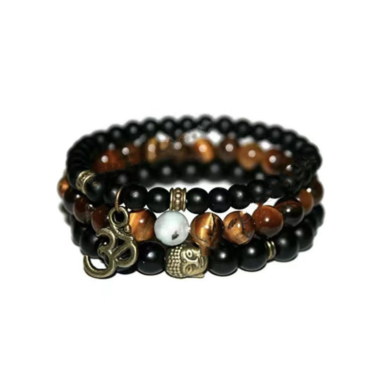 Tiger Eye Scrub 108 Buddha Head Lotus Pendant – Jewelry Gift Ideas — 1