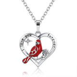 Creative Heart Shaped Cardinal Pendant Necklace – Jewelry Gift Ideas — 3