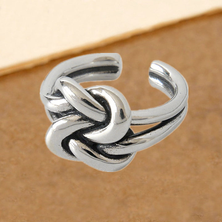 Vintage Thai Silver Hip Hop Braided Wrap Ring – Small Gift Ideas — 1