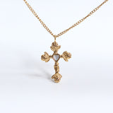 French Gold Titanium Steel Cross Pendant Inlaid – Jewelry Gift Ideas — 4