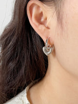 French Style Dual-wear Heart And Circle Earrings High – Stylish Gifts — 9