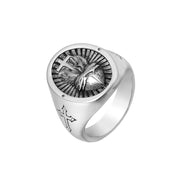 Cross Heart Retro Titanium Steel Ring – Gift Ideas — 5