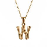 Hip Hop Bamboo 18K Stainless Steel Letter Pendant – Jewelry Gift Ideas — 15