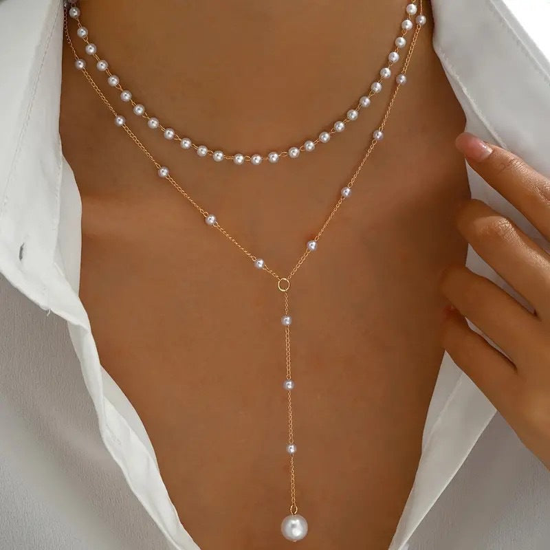 Pearl Double Layer Twin Pearl Necklace – Jewelry Gift Ideas — 1