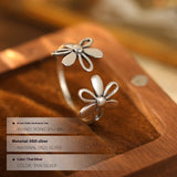 Silver Hollow Flower Ring Female Simple – Gifts for Her — 4