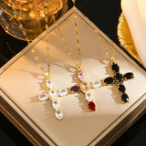 Colored Zircon Cross Necklace With Diamonds Does – Jewelry Gift Ideas — 6
