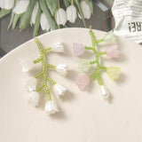 Beaded Bell Orchid Earrings Hand Woven – Stylish Gifts — 1