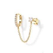 S925 Sterling Silver Single Row Studded Earring – Jewelry Gift Ideas — 5