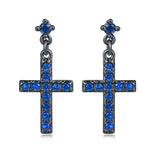 Cross Earrings Real Gold-plated Zircon – Jewelry Gift Ideas — 3
