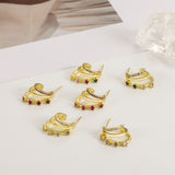 Fashion Three Rings Multilayer Diamond Earrings – Stylish Gifts — 8