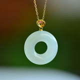 Hetian Jade Princess Buckle Pendant 18K Gold – Jewelry Gift Ideas — 6