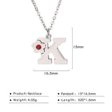 Flower Rhinestone-encrusted 26 Letter Necklace – Jewelry Gift Ideas — 6