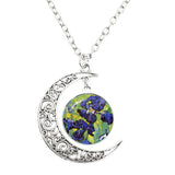 Van Gogh Starry Night Painting Moon Necklace – Jewelry Gift Ideas — 17