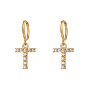 18K Gold Plated Micro Set Zircon Letter Earrings – Gifts for Her — 6
