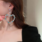 Colorful Love Diamond Set Exaggerated Earrings – Gifts for Couples — 2