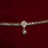 Sparkling Small Pearl Diamond Necklace – Jewelry Gift Ideas — 2
