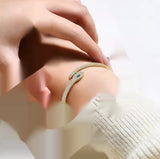 Golden Silver Snake Female Open-ended Bracelet – Jewelry Gift Ideas — 3