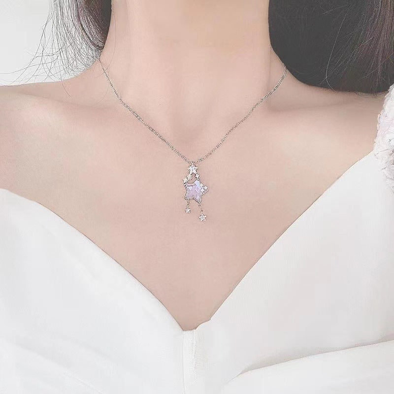Wishing Star Aurora Glass Star Simple Clavicle – Jewelry Gift Ideas — 1