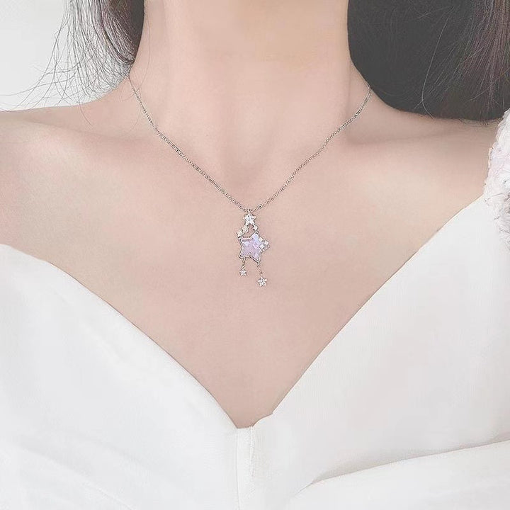 Wishing Star Aurora Glass Star Simple Clavicle – Jewelry Gift Ideas — 1
