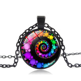 Colorful Spiral Swirl Pattern Time Stone Pendant – Jewelry Gift Ideas — 3
