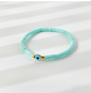 Rainbow Candy Clay Bead Eye Bead Bracelet – Jewelry Gift Ideas — 3