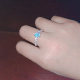 925 Sterling Silver 18K White Gold Natural Opal Ring – Useful Gifts — 5