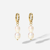 Gold Plated Hoop Pearl Earrings – Practical Gifts — 4