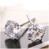 Korean Classic Amethyst Zircon Four-Claw Earrings – Small Gift Ideas — 5