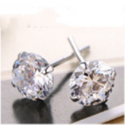Korean Classic Amethyst Zircon Four-Claw Earrings – Small Gift Ideas — 5