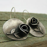 Ancient Silver Leaf Flower Earrings – Stylish Gifts — 7