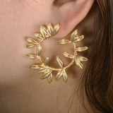 Leaf Geometric Semicircle Earrings – Useful Gifts — 3
