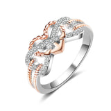 Fashion Heart-shaped Two-tone Rose Gold Ring – Stylish Gifts — 2
