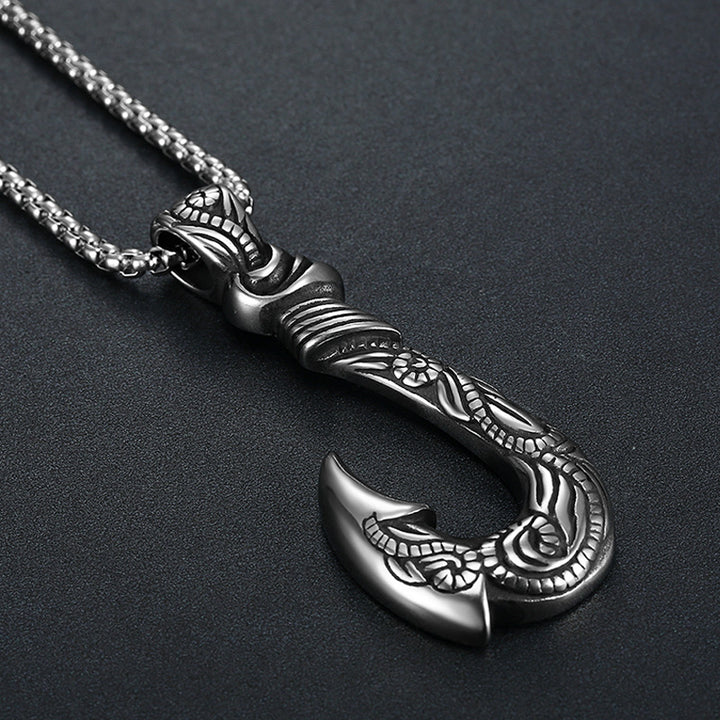 Vintage Stainless Steel Ocean Romance Fish Hook – Jewelry Gift Ideas — 1