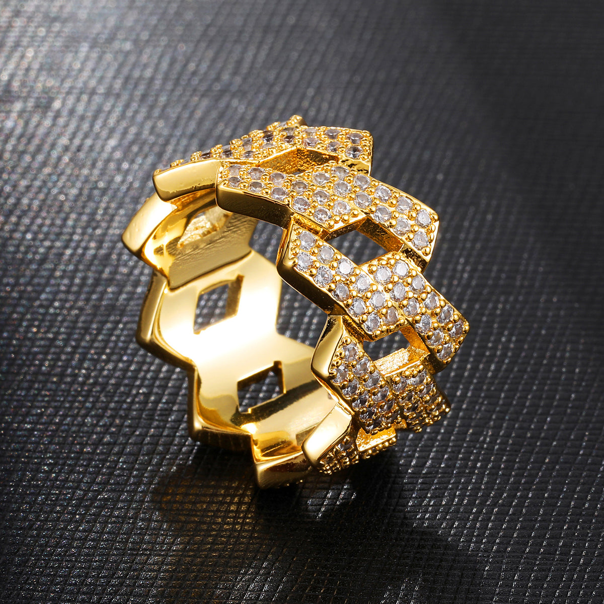 14K Gold Iced Out Prong Ring – Everyday Gifts — 2
