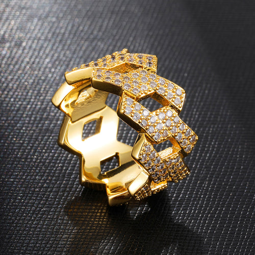 14K Gold Iced Out Prong Ring – Everyday Gifts — 2
