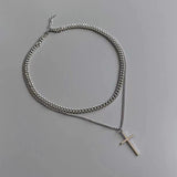 Titanium Steel Double Layer Cross Necklace Cuban – Jewelry Gift Ideas — 8