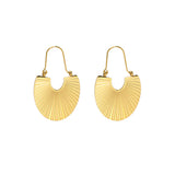 Stainless Steel Rib Scallop Earrings – Birthday Gifts — 6