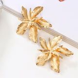Golden Big Flower Dangle Earrings Female – Gifts for Her — 3