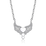 Heart Necklace Heart With Heart Wings Clavicle – Jewelry Gift Ideas — 3