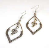 Vintage Hollow Silver Antique Music Sheet Earrings – Creative Gifts — 4