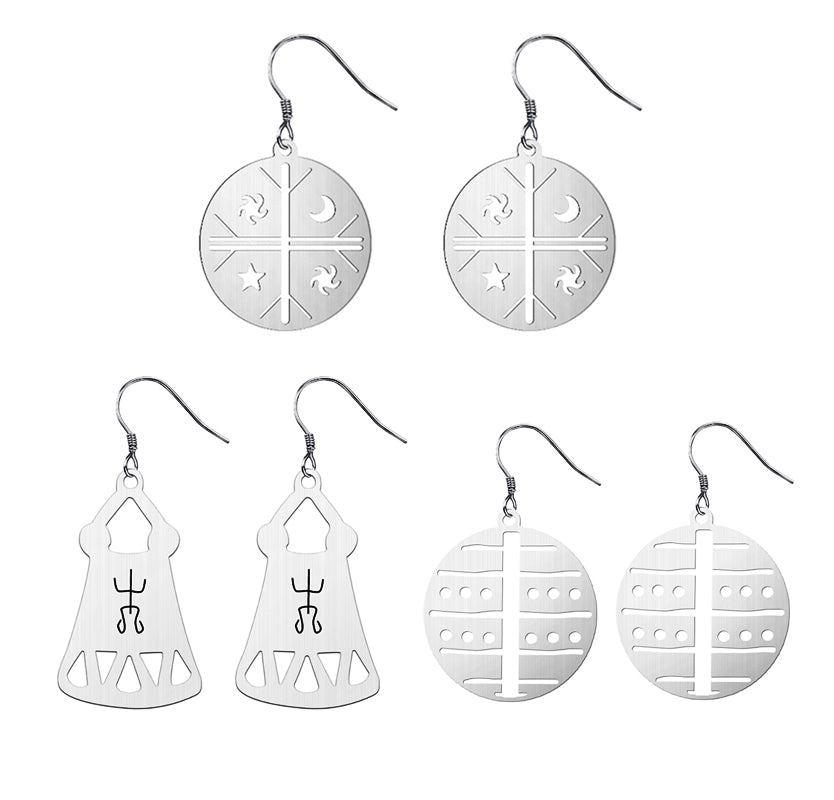 Occult Symbol Dangle Earrings Silver Plated – Jewelry Gift Ideas — 1