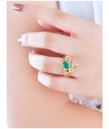 S925 Silver Emerald Elegant Alloy Ring – Small Gift Ideas — 1