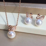 S925 silver freshwater pearl swan earrings – Surprise Gifts — 5